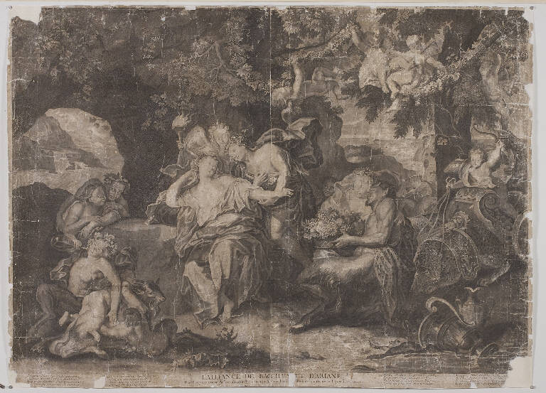 Bacco e Arianna (stampa smarginata) di Coypel Antoine (fine/ inizio secc. XVIII/ XIX)