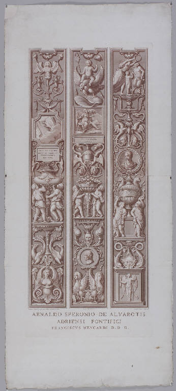 Fregi con motivi decorativi a candelabra (stampa, elemento d'insieme) di Campagnola Geronimo, Mengardi Francesco, Dal Pian Giovanni, Scattaglia Pietro (fine/ inizio secc. XVIII/ XIX)