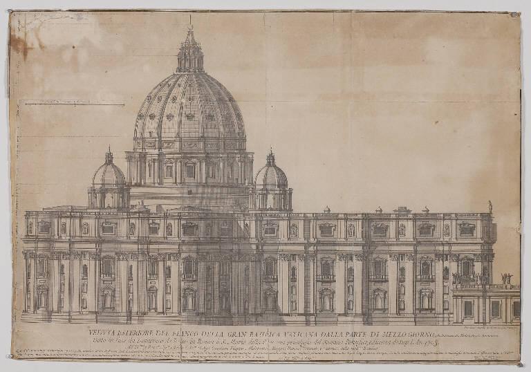 Basilica di San Pietro a Roma (stampa smarginata) di Specchi Alessandro, Specchi Alessandro (prima metà sec. XVIII)