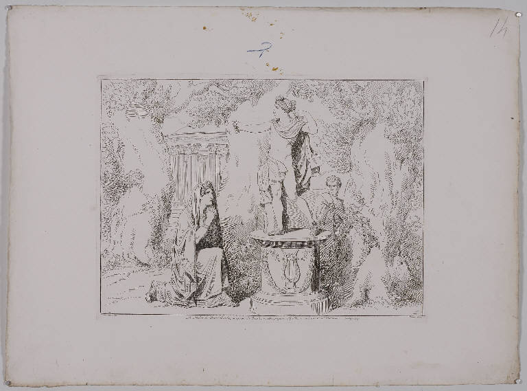 Madre di Marco Aurelio prega Apollo (stampa, elemento d'insieme) di Pinelli Bartolomeo, Pinelli Bartolomeo, Pinelli Bartolomeo (prima metà sec. XIX)