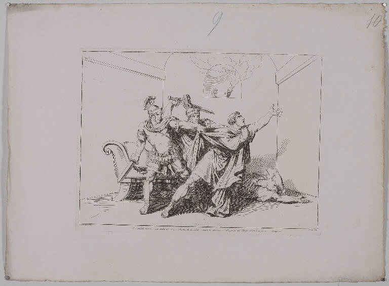 Uccisione di Pisone (stampa, elemento d'insieme) di Pinelli Bartolomeo, Pinelli Bartolomeo, Pinelli Bartolomeo (prima metà sec. XIX)