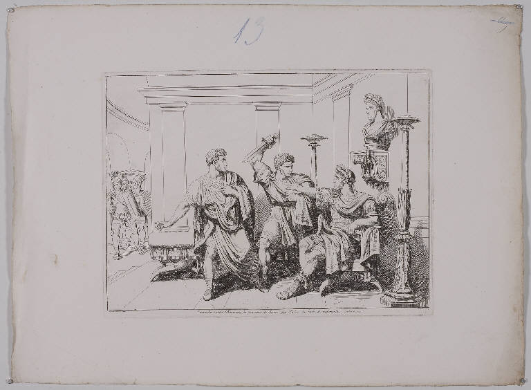 Caracalla uccide Plauziano (stampa, elemento d'insieme) di Pinelli Bartolomeo, Pinelli Bartolomeo, Pinelli Bartolomeo (prima metà sec. XIX)