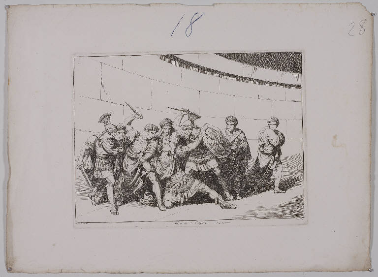 Uccisione di Caligola (stampa, elemento d'insieme) di Pinelli Bartolomeo, Pinelli Bartolomeo, Pinelli Bartolomeo (prima metà sec. XIX)