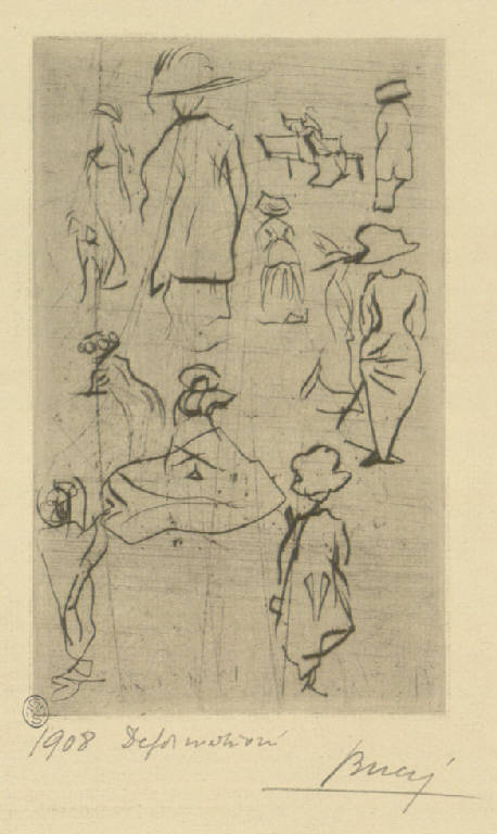 Deformazioni, Figure (stampa) di Bucci Anselmo (sec. XX)