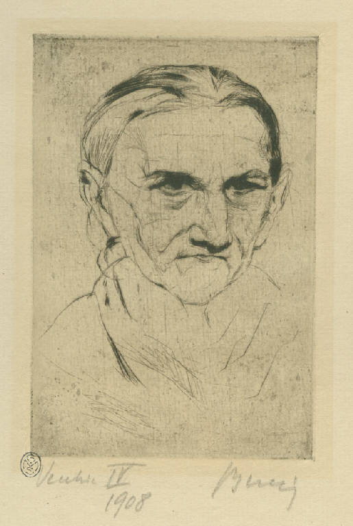 Vecchia IV, Ritratto di vecchia (stampa) di Bucci Anselmo (sec. XX)