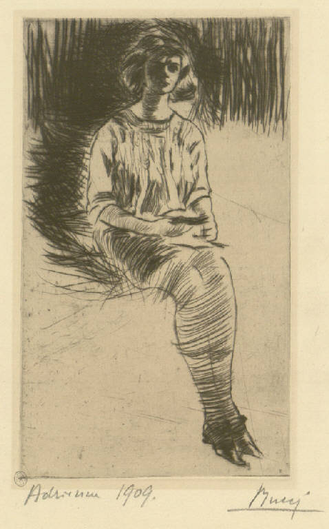 Adrienne, Ritratto di Adrienne (stampa) di Bucci Anselmo (sec. XX)