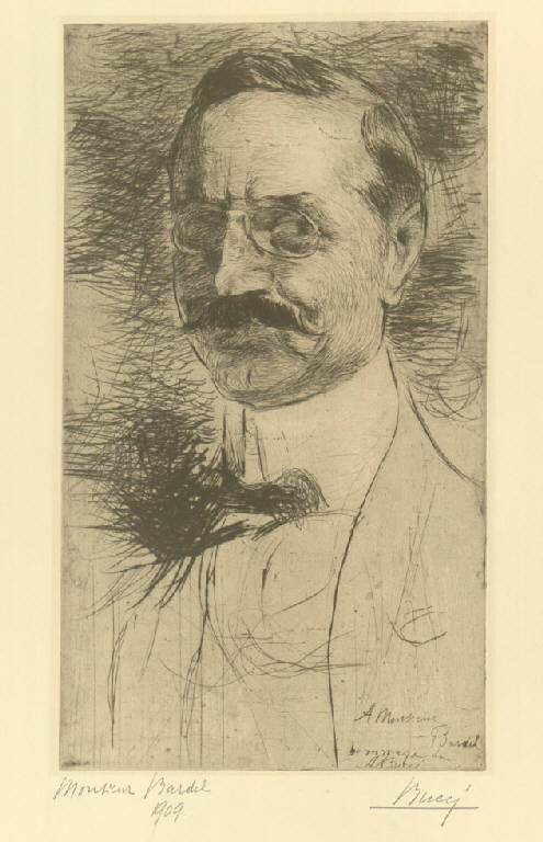 Tout ca ne vaut pas l'amour, Folla intorno a un suonatore di violino (stampa) di Bucci Anselmo (sec. XX)