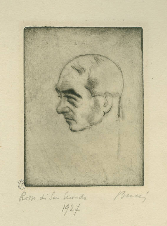 Rosso di San Secondo, Ritratto maschile (stampa) di Bucci Anselmo (sec. XX)