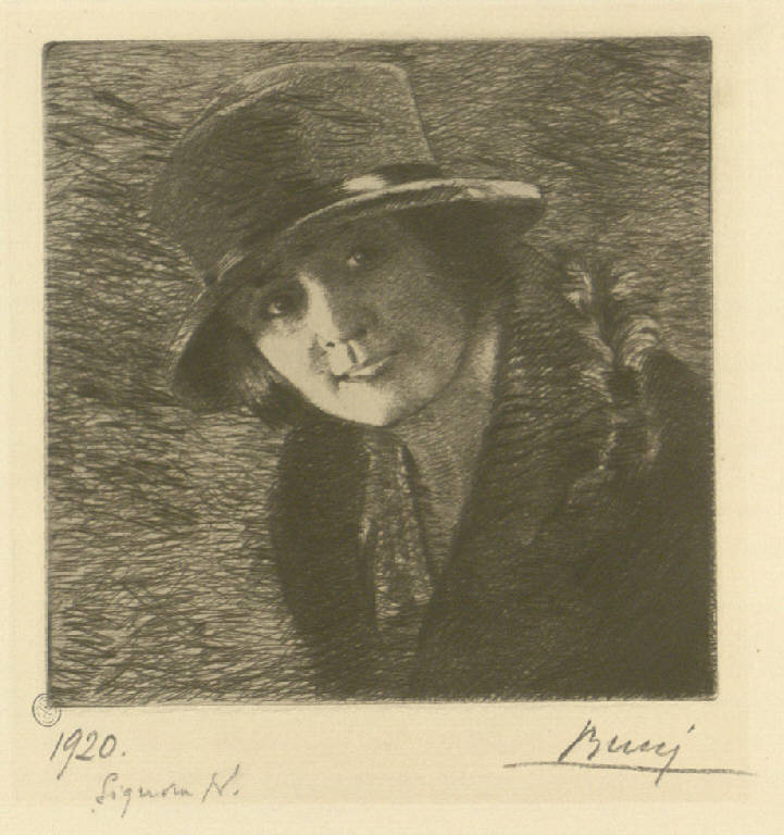 Signora Nardi, Ritratto femminile (stampa) di Bucci Anselmo (sec. XX)