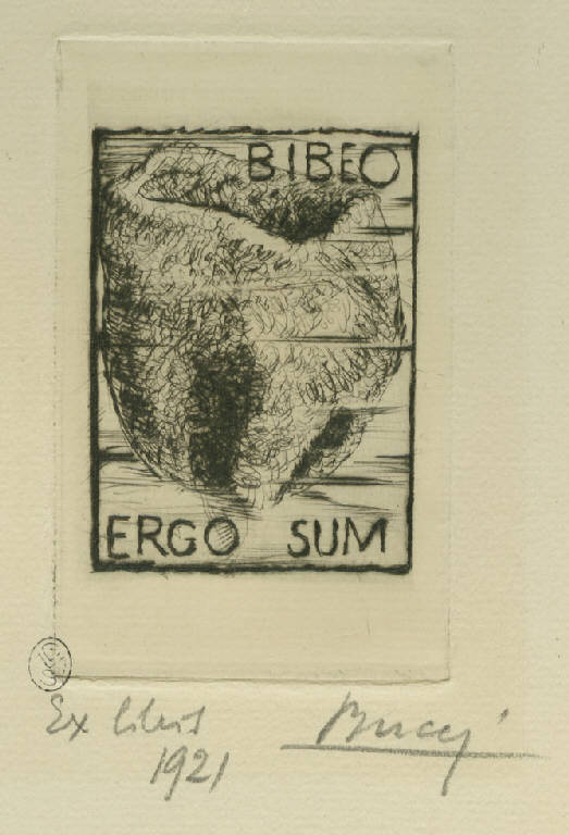 Bibeo ergo sum, Boccale (stampa) di Bucci Anselmo (sec. XX)