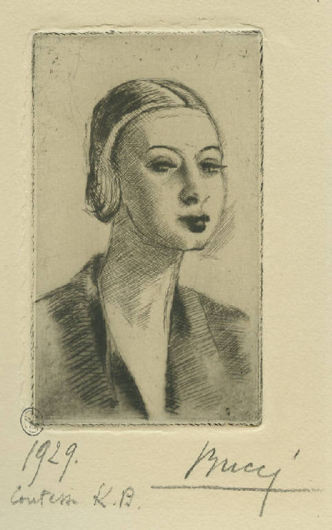 Contessa Keller-Besozzi, Ritratto della contessa Keller-Besozzi (stampa) di Bucci Anselmo (sec. XX)