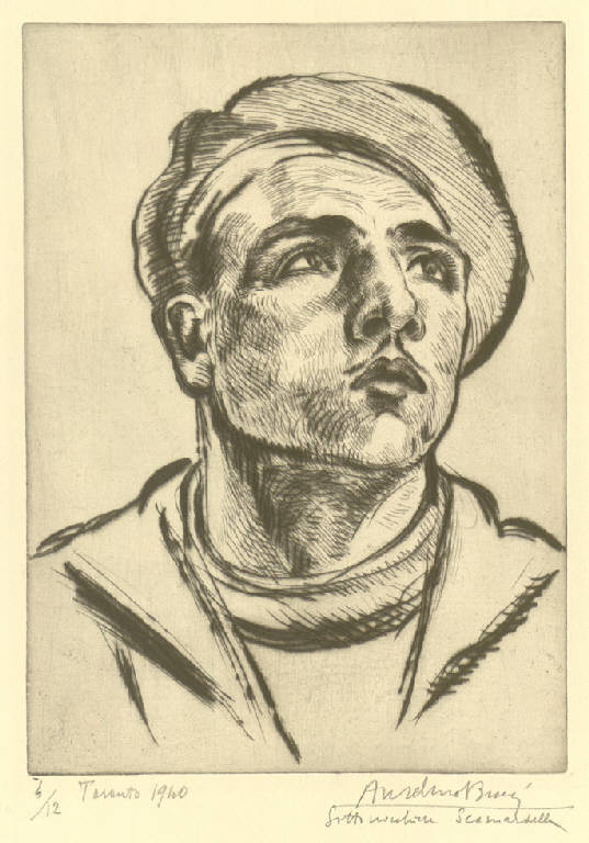 Sottonocchiero Scaramella, Ritratto di marinaio (stampa) di Bucci Anselmo (sec. XX)