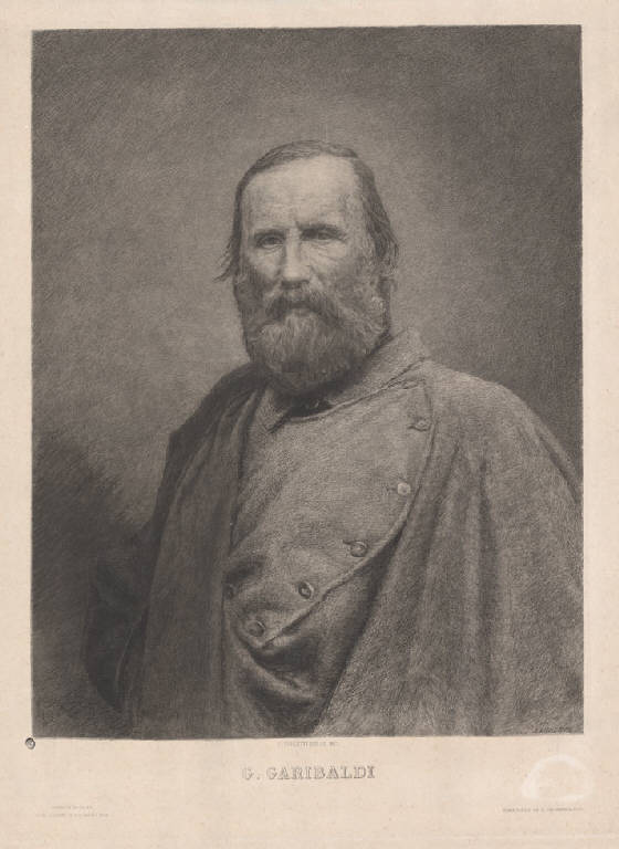 Ritratto di Giuseppe Garibaldi, Ritratto di Giuseppe Garibaldi (stampa) di Turletti Celestino, Turletti Celestino (sec. XX)