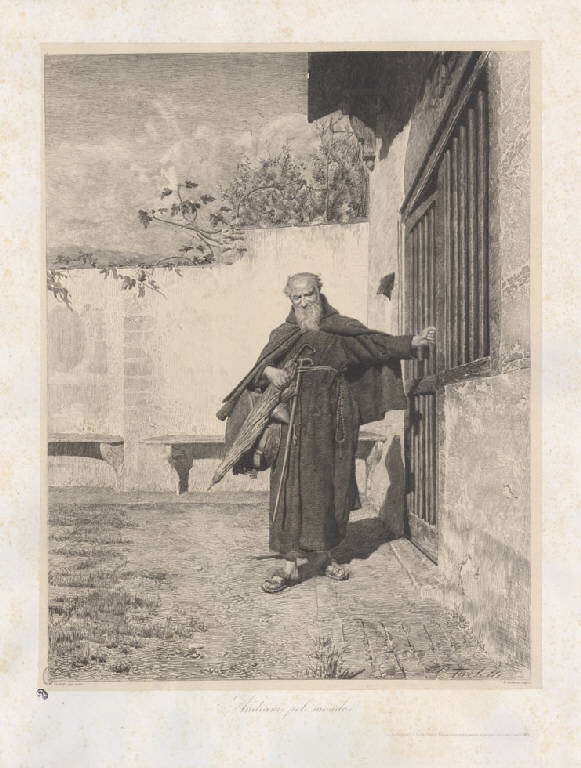 Andiam pel mondo, Frate mendicante (stampa) di Turletti Celestino, Turletti Celestino (sec. XIX)