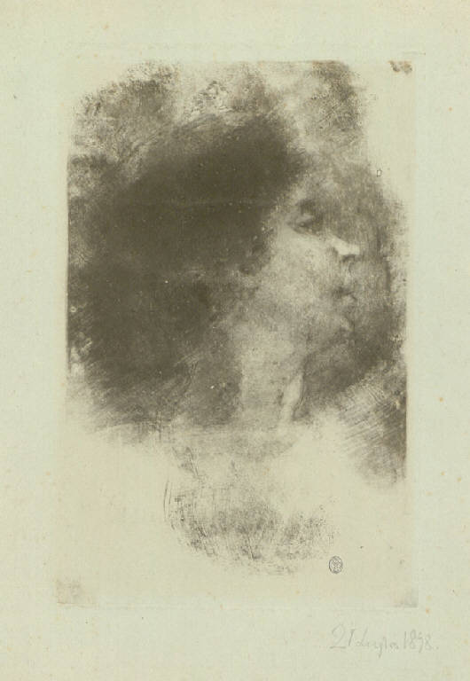 Ritratto femminile di profilo, Ritratto femminile (Stampa) di Mariani Pompeo, Mariani Pompeo (sec. XIX)