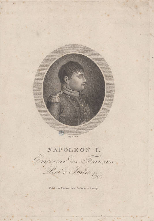 Ritratto di Napoleone Bonaparte imperatore e re d'Italia (Stampa) di Jügel (sec. XIX)