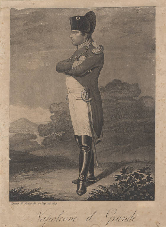 Ritratto di Napoleone Bonaparte imperatore (Stampa smarginata) di Lasinio B, Lasinio B (sec. XIX)