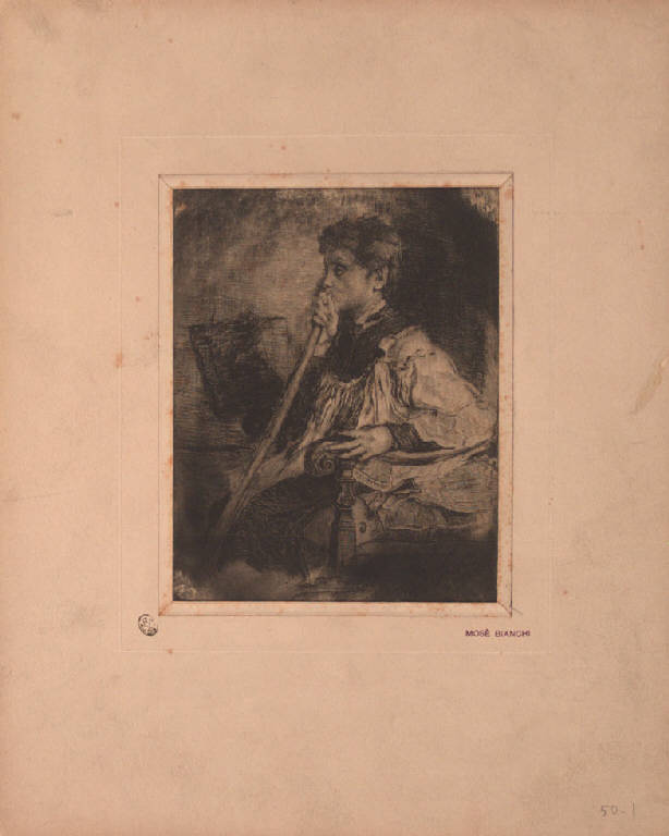 Giovane chierichetto seduto (Stampa) di Bianchi Mosè, Bianchi Mosè (sec. XIX)