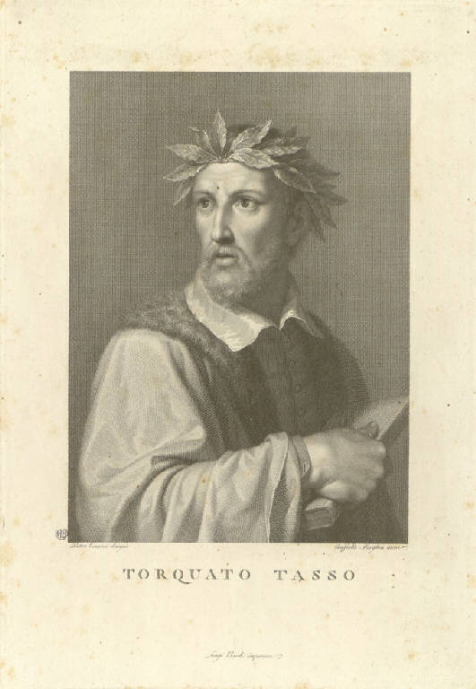 Ritratto di Torquato Tasso (Stampa) di Morghen Raffaello, Ermini Pietro (sec. XIX)