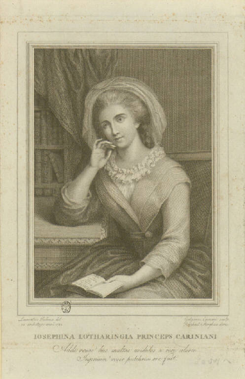 Ritratto di Giuseppina di Lorena principessa di Cariniano (Stampa smarginata) di Cipriani Galgano, Pecheux Laurent, Morghen Raffaello (sec. XIX)