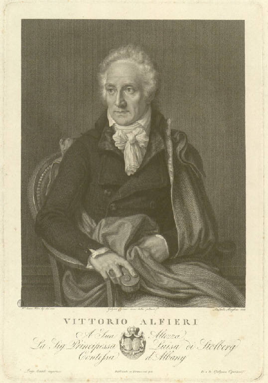 Ritratto di Vittorio Alfieri (Stampa) di Cipriani Galgano, Morghen Raffaello, Fabre Francois Xavier (sec. XIX)