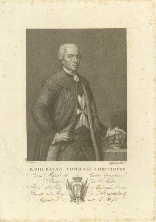 Ritratto di Giovanni Battista Tommasi (Stampa) di Calendi Giuseppe, Morghen Raffaello, Scotti Luigi (sec. XIX)