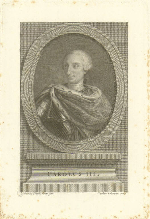 Ritratto di Carlo III (Stampa) di Morghen Raffaello, Mengs Anton Raphael (sec. XVIII)