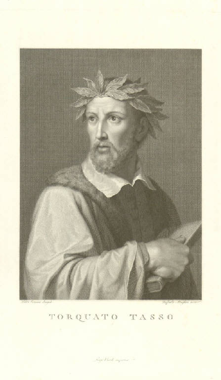 Ritratto di Torquato Tasso (Stampa) di Morghen Raffaello, Ermini Pietro (sec. XIX)
