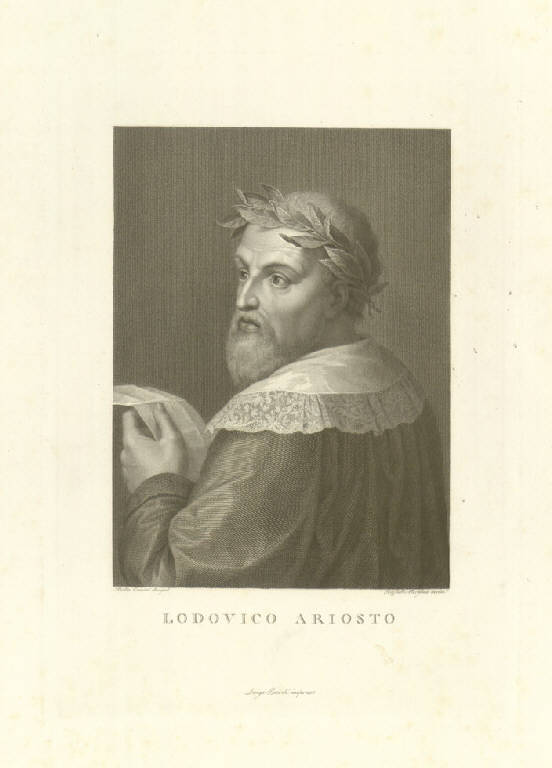 Ritratto di Ludovico Ariosto (Stampa) di Morghen Raffaello, Ermini Pietro (sec. XIX)