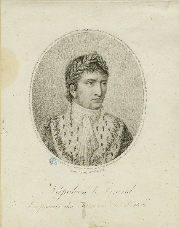 Ritratto di Napoleone Bonaparte imperatore (Stampa smarginata) di Cavalli Domenico (sec. XIX)
