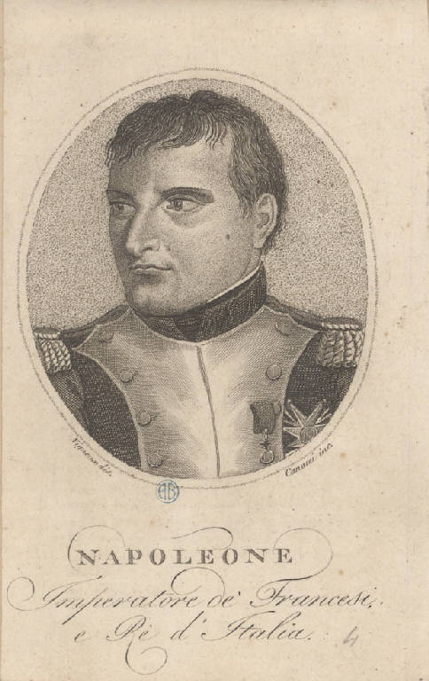 Ritratto di Napoleone Bonaparte imperatore (Stampa smarginata) di Canacci, Vigneux (sec. XIX)