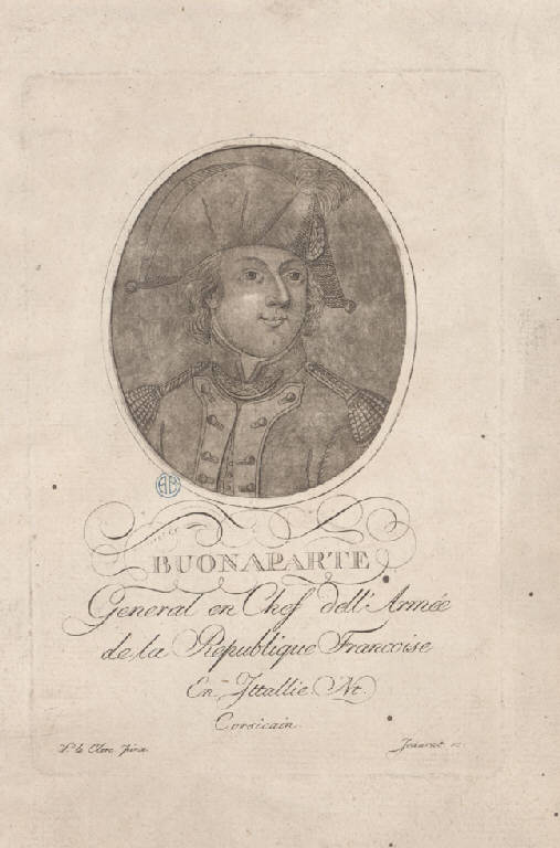 Ritratto di Napoleone Bonaparte generale (Stampa) di Jeaurat, Le Clerc S (sec. XIX)