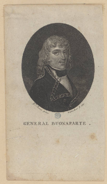 Ritratto di Napoleone Bonaparte generale (Stampa smarginata) di Endner G. G, Rusca F. T (sec. XIX)