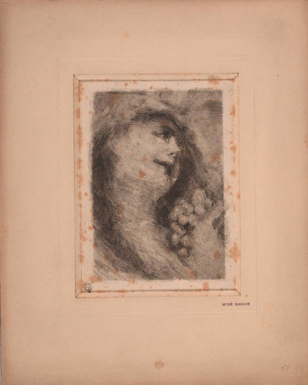 Testa femminile (Stampa) di Bianchi Mosè, Bianchi Mosè (sec. XIX)