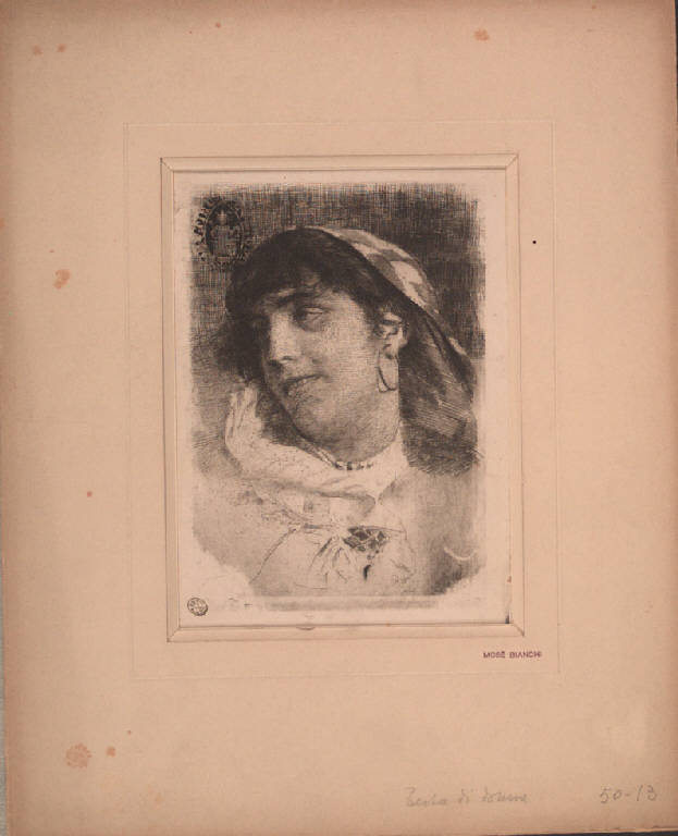 Testa di donna (stampa) di Bianchi Mosè, Bianchi Mosè (sec. XIX)