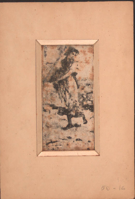 Figura femminile (Stampa smarginata) di Bianchi Mosè, Bianchi Mosè (sec. XIX)