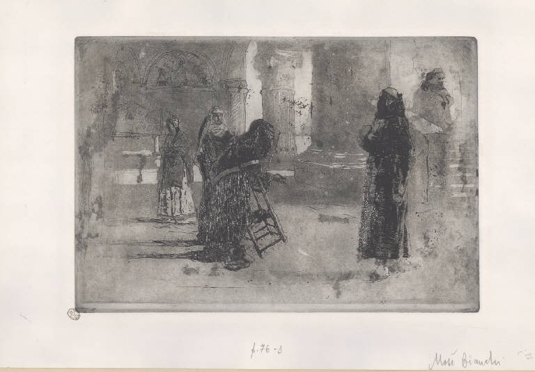 Incontro tra un frate e una monaca (Stampa) di Bianchi Mosè, Bianchi Mosè (sec. XIX)