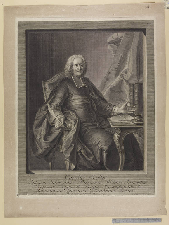 Ritratto di Charles Rollin (stampa) di Balechou Jean Joseph, Coypel Charles Antoine (sec. XVIII)