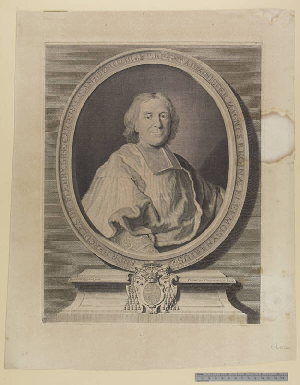 Ritratto del cardinale André-Hercule de Fleury (stampa) di Chéreau François il Vecchio, Rigaud Hyacinthe (sec. XVIII)