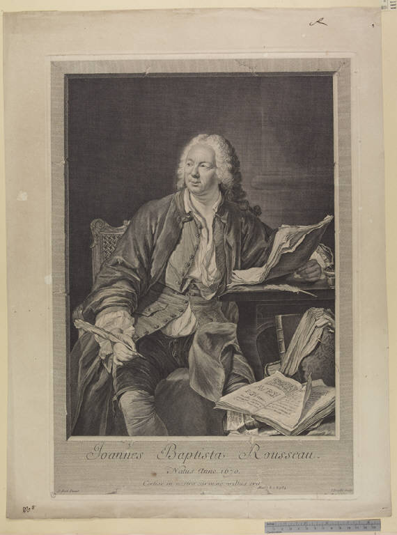 Ritratto di Jean Baptiste Rousseau (stampa) di Daullé Jean, Aved Jacques André Joseph Camelot (sec. XVIII)