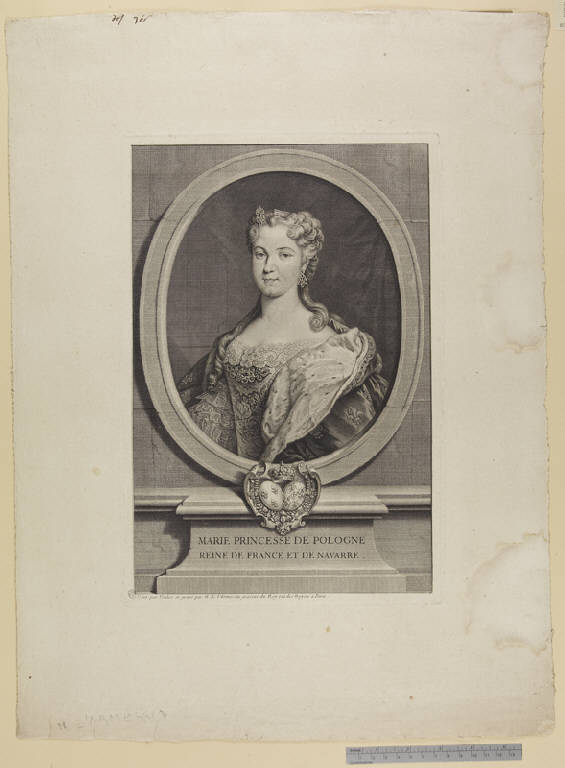 Ritratto di Maria principessa di Polonia (stampa) di Larmessin Nicolas IV de, Loo Jean-Baptiste van (sec. XVIII)
