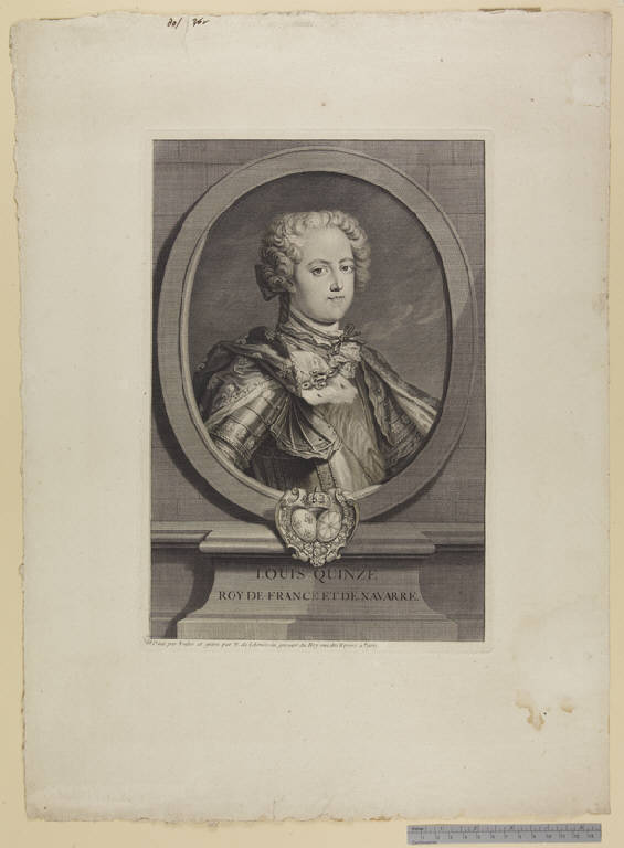 Ritratto di Luigi XV re di Francia (stampa) di Larmessin Nicolas IV de, Loo Jean-Baptiste van (sec. XVIII)