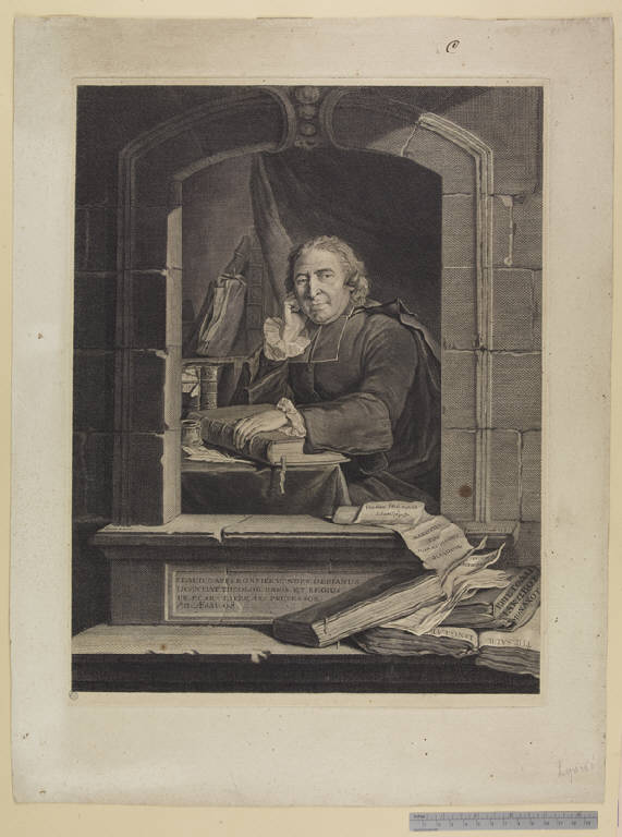 Ritratto di Claude Capperonier (stampa) di Lépicié Bernard, Aved Jacques André Joseph Camelot (sec. XVIII)