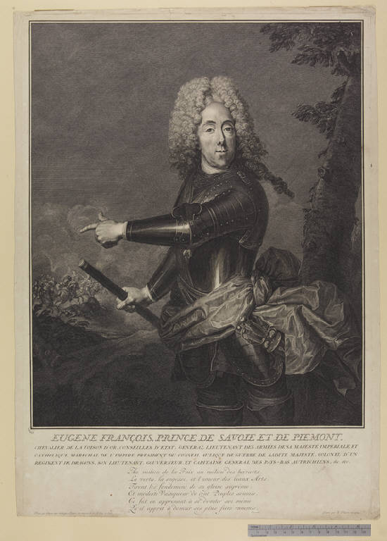 Ritratto di Eugenio Francesco di Savoia (stampa tagliata) di Picart Bernard, Schuppen Jacob van (sec. XVIII)