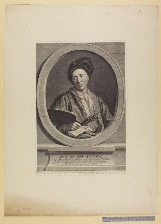 Ritratto del pittore Bon de Boullogne (stampa) di Tardieu Jacques Nicolas, Allou Gilles (sec. XVIII)