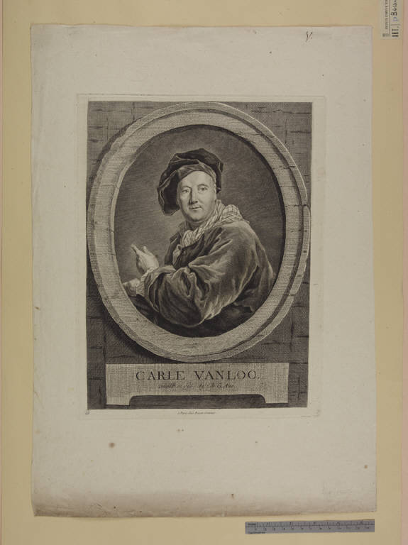 Ritratto del pittore Carle Van Loo (stampa) di Basan Pierre-François (sec. XVIII)