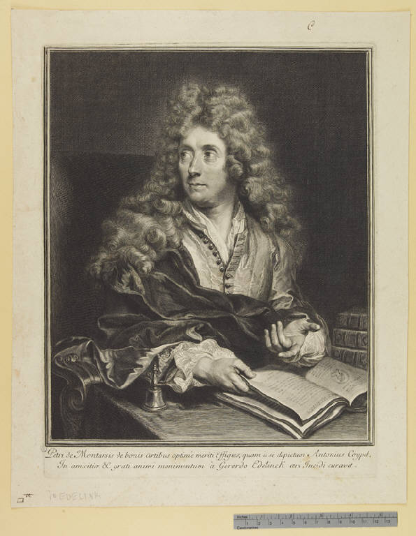 Ritratto di Pierre de Montarsis (stampa) di Edelinck Gérard, Coypel Antoine (fine/ inizio secc. XVII/ XVIII)