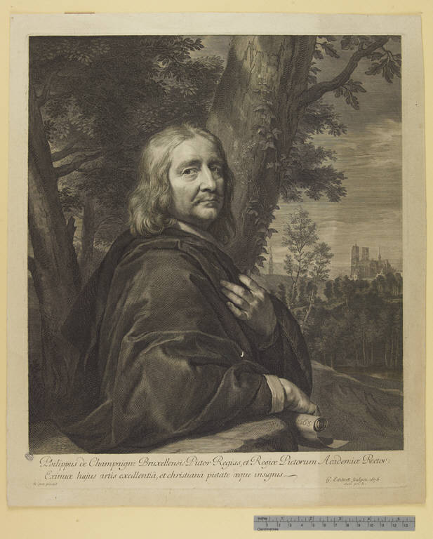 Ritratto di Philippe de Champaigne (stampa) di Edelinck Gérard, Champaigne Philippe de (sec. XVII)