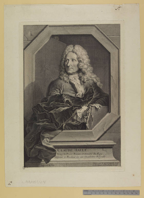 Ritratto di Claude-Guy Hallé (stampa) di Larmessin Nicolas IV de, Legros Jean (sec. XVIII)