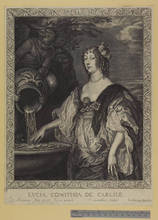 Ritratto di Lucy Percy contessa di Carlisle (stampa smarginata) di Lombart Pierre, Dyck Antoon van (sec. XVII)